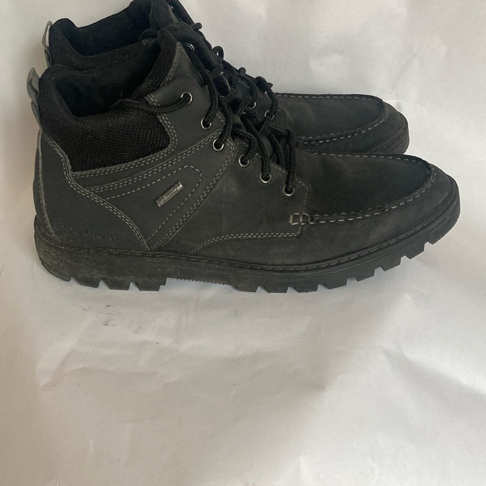 Men's Rockport Black Lace-Up Shoes Moc-toe hydro-shield size 11